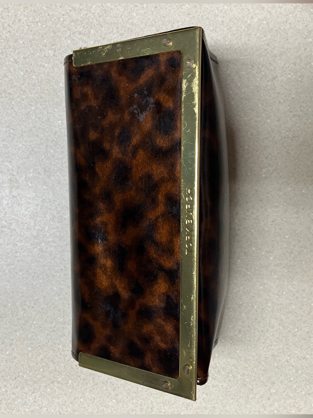 Tortoise patent leather Tory Burch, sunglasses case